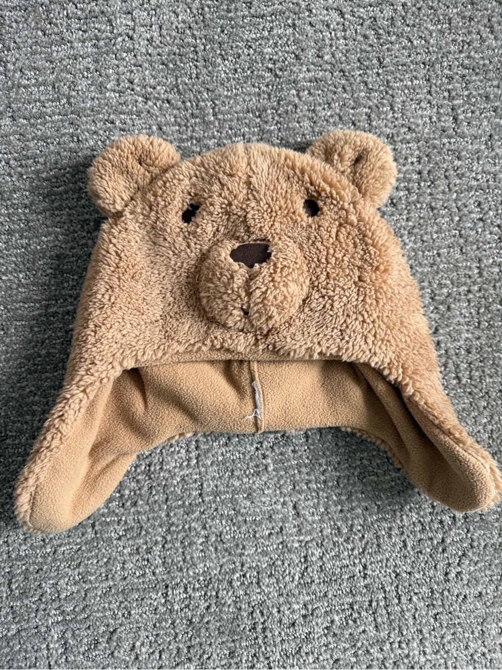 2-3 year old Plush Bear Ear Kids Hat in Tan